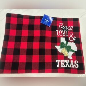 Texas Christmas buffalo print red and black placemats set of 6